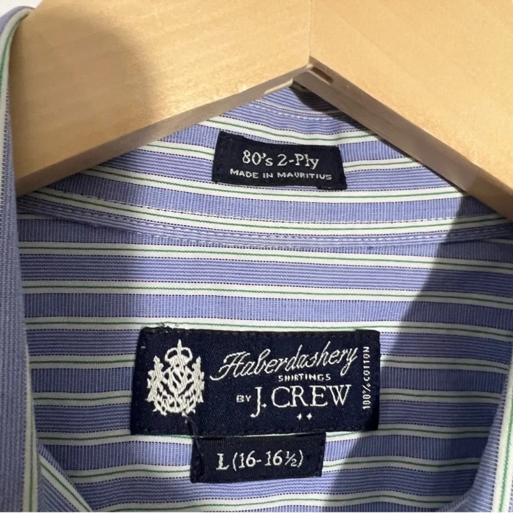 J.‎ Crew Striped Casual Blue Button Down Shirt Size Large